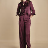 pantaloni in raso con pinces CHARLY PRUNE ba&sh 