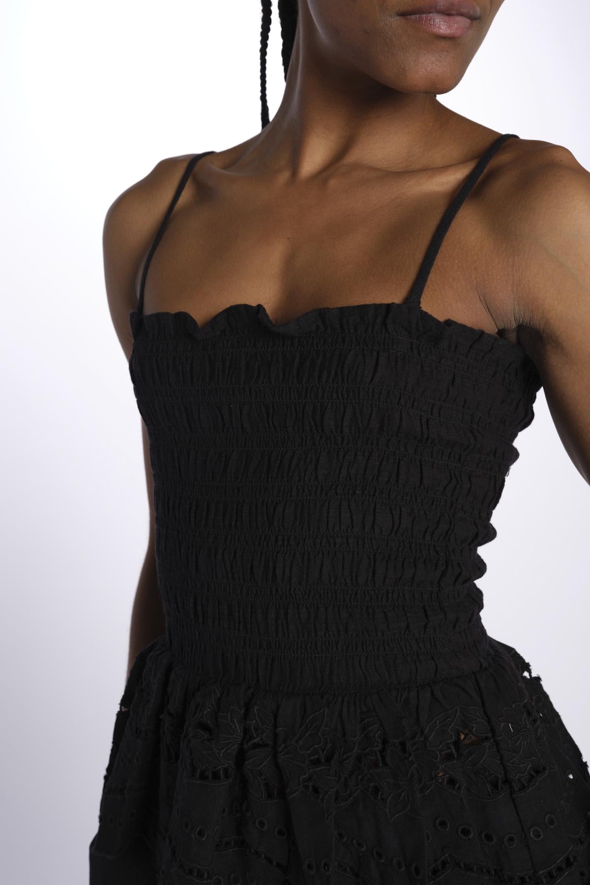 Top MARTINA elastico sangallo DM 1229 BLACK damson madder 