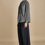 MAGRITTE camicia voille lana con rouches MAGRITTE LIGHT GREY laurence bras 