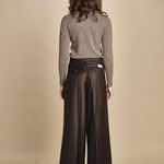 pantalone due pinces lana e seta. PETRA PE80 MORO nine in the morning 