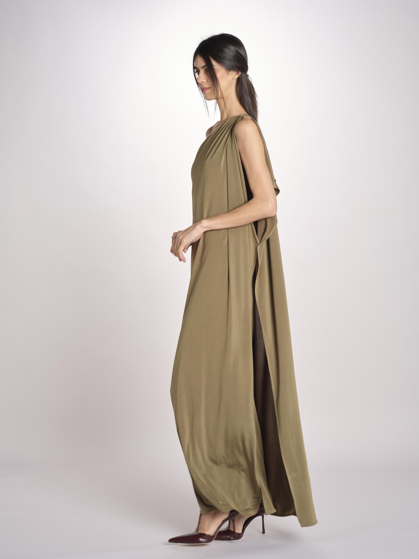 abito monospalla con fibbia 3330 OLIVA access 