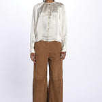 Camicia manica sbuffo CUTWORK BE24499 IVORY milaura 