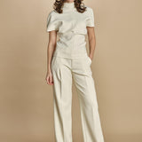 top manica corta con collo alto 31101-313 LATTE 02 federica tosi 