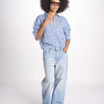 camicia stampa spina VT6248 BLUE zen ethic 