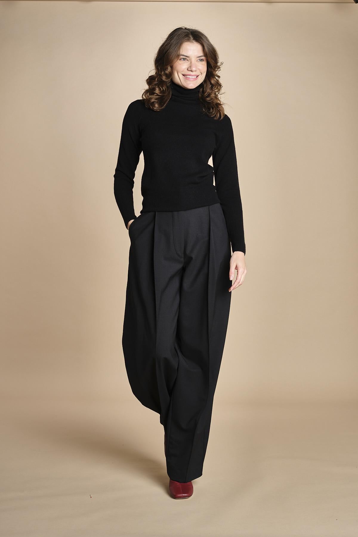 pantalone largo stretto sul fondo TLW03116W0206ABTPB BLACK T0002 the latest 