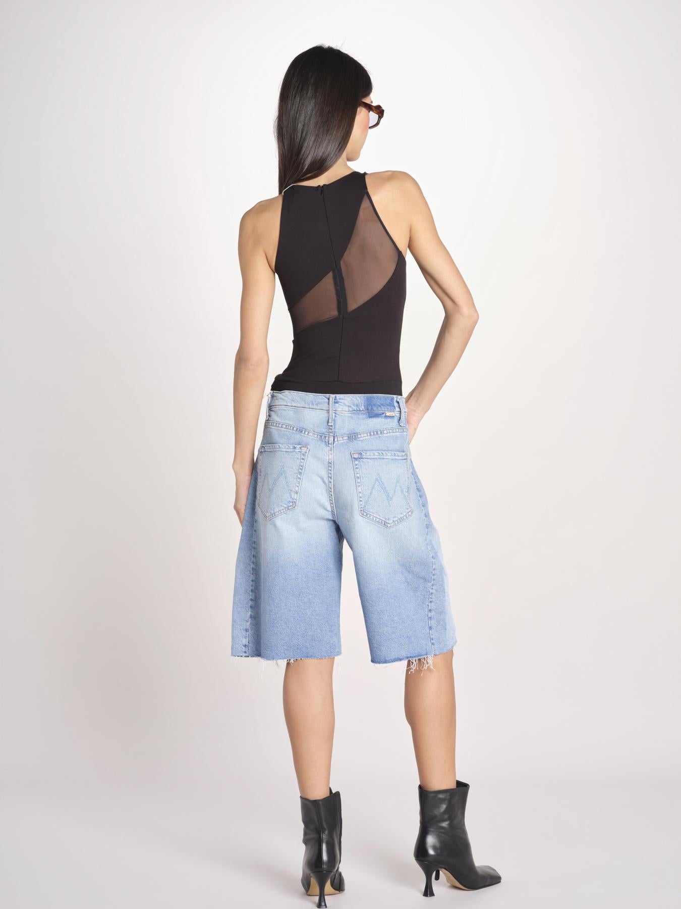 body trasparente asimmetrico FRONT ROW NERO undress code 