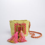 PELICAN mini bag macrame G12W-0001-3023-054 YELLOW PINK guanabana 