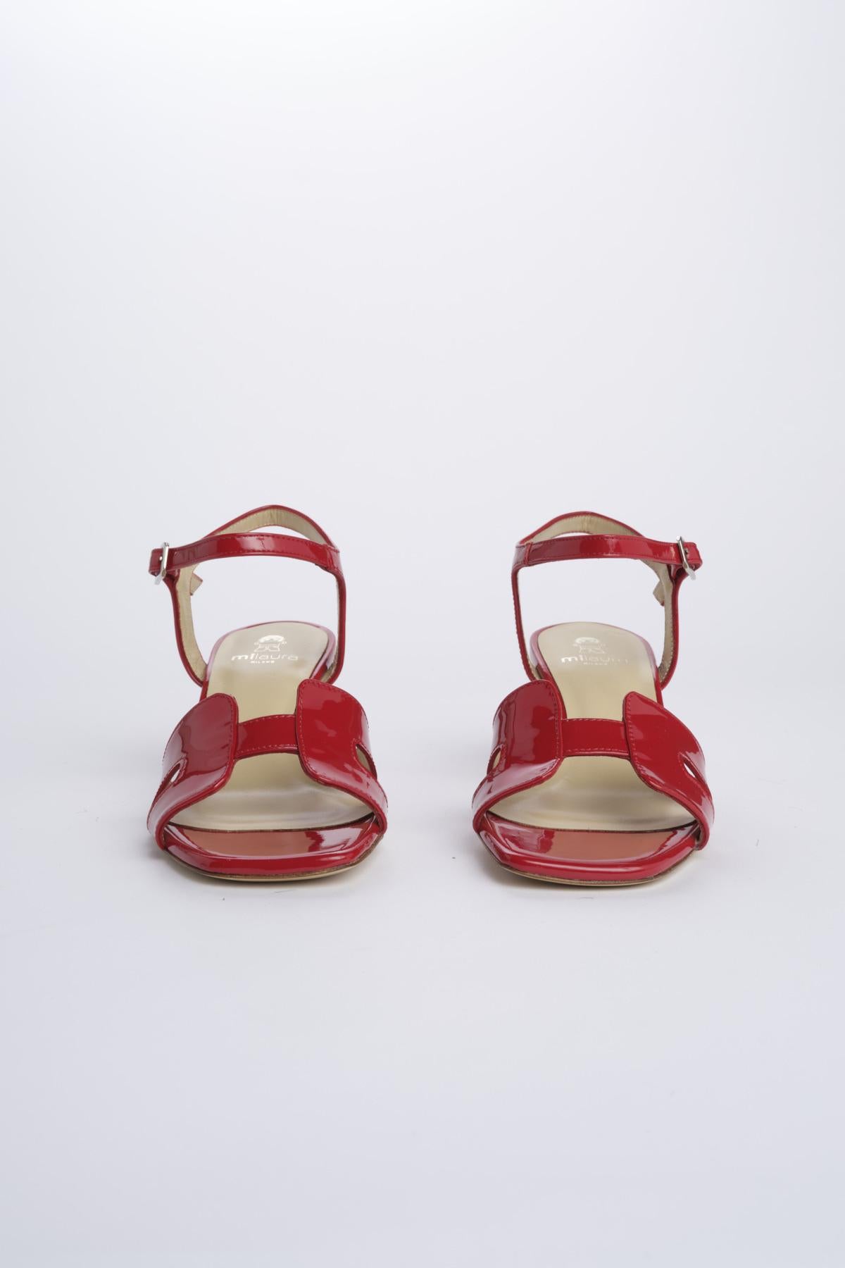 Sandali con tacco basso 9492 ROSSO milaura 