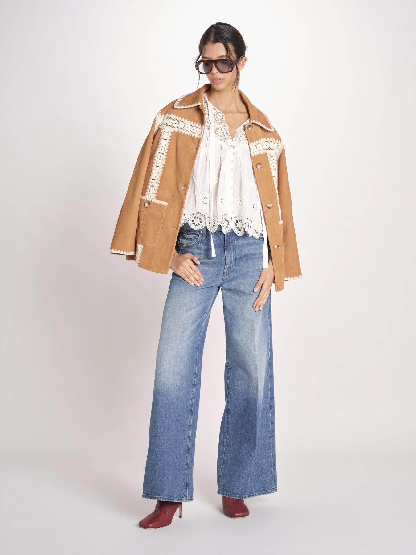 camicia a maniche lunghe in pizzo SOFIA 044 CREAM sea ny 