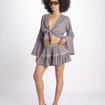 minigonna a balze in lurex gessato ROSE STONE GREY christianzen 