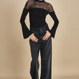 body manica lunga in jersey e tulle MY MUSE BLACK undress code 