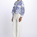 Giacca/camicia MAMIE ricamata MAMIE1BBL BLUE antik batik 