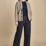 top americano a costine in lana merino LAU28 E21210 BLU milaura 