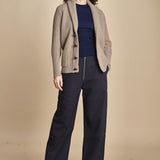 top americano a costine in lana merino LAU28 E21210 BLU milaura 