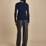 MIL LAU2 cardigan a costine fin.16 MIL LAU2 E21210 BLU milaura 