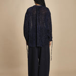 ANASTASIA camicia velluto devoré ANASTASIA DARK BLUE massimo alba 