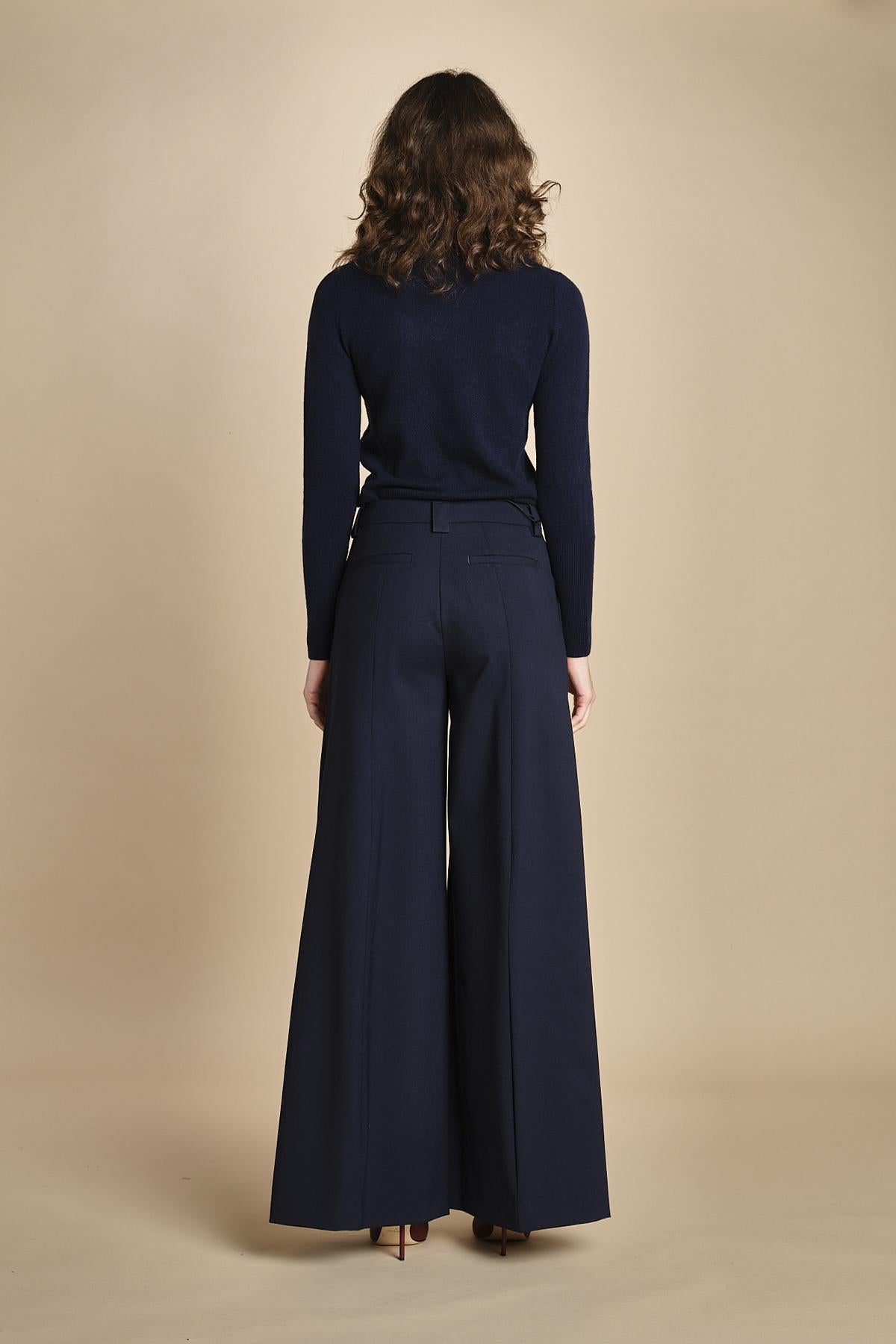 pantalone palazzo TLWC3101W0206ABTPB NIGHT BLUE T0457 the latest 