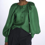 Camicia manica bottoni E20FT09 EMERALDGREEN martin grant 