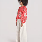 camicia con ricamo fiori SERAFINA 099 POPPY sea ny 