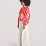 camicia con ricamo fiori SERAFINA 099 POPPY sea ny 