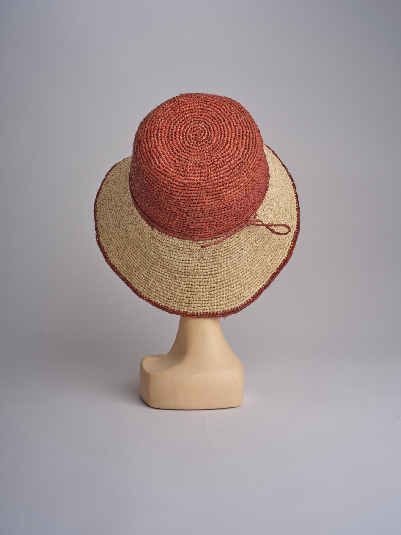 CAPELINE cappello in paglia bicolor DEMI CAPELINE CROCHET 01BG196 AR bagatelle france 