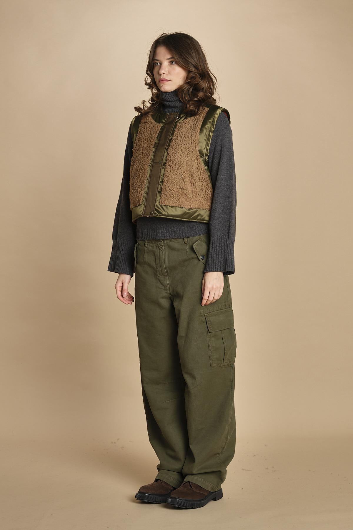 gilet reversibile in nylon e ecopelliccia JENSA CBA COMBO bellerose 