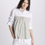 Top camoscio coulisse MIL046 BEIGE CHIARO milaura 