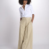 pantalone largo con nervature ORIANA 540 50340 quelledue 