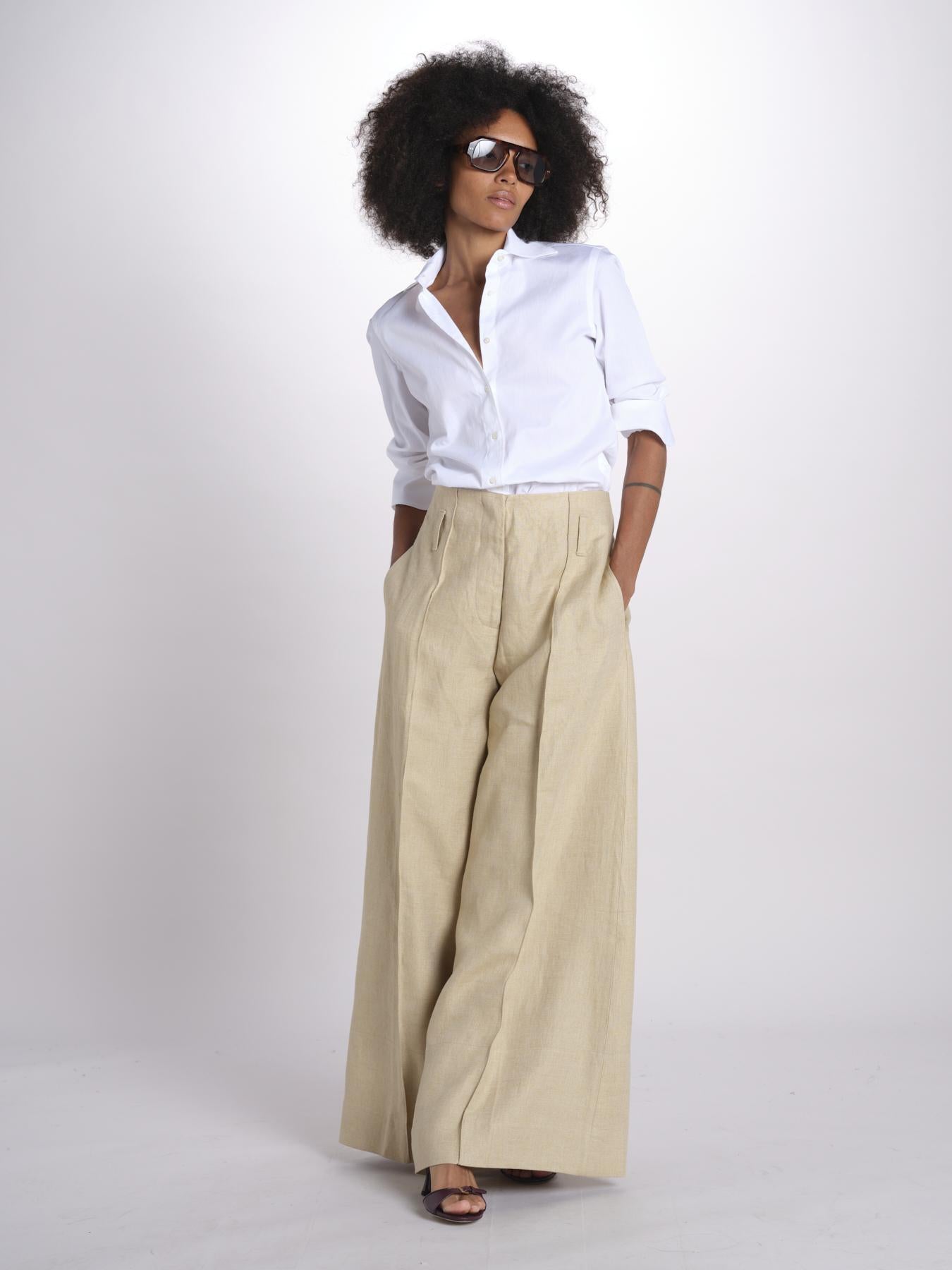 pantalone largo con nervature ORIANA 540 50340 quelledue 
