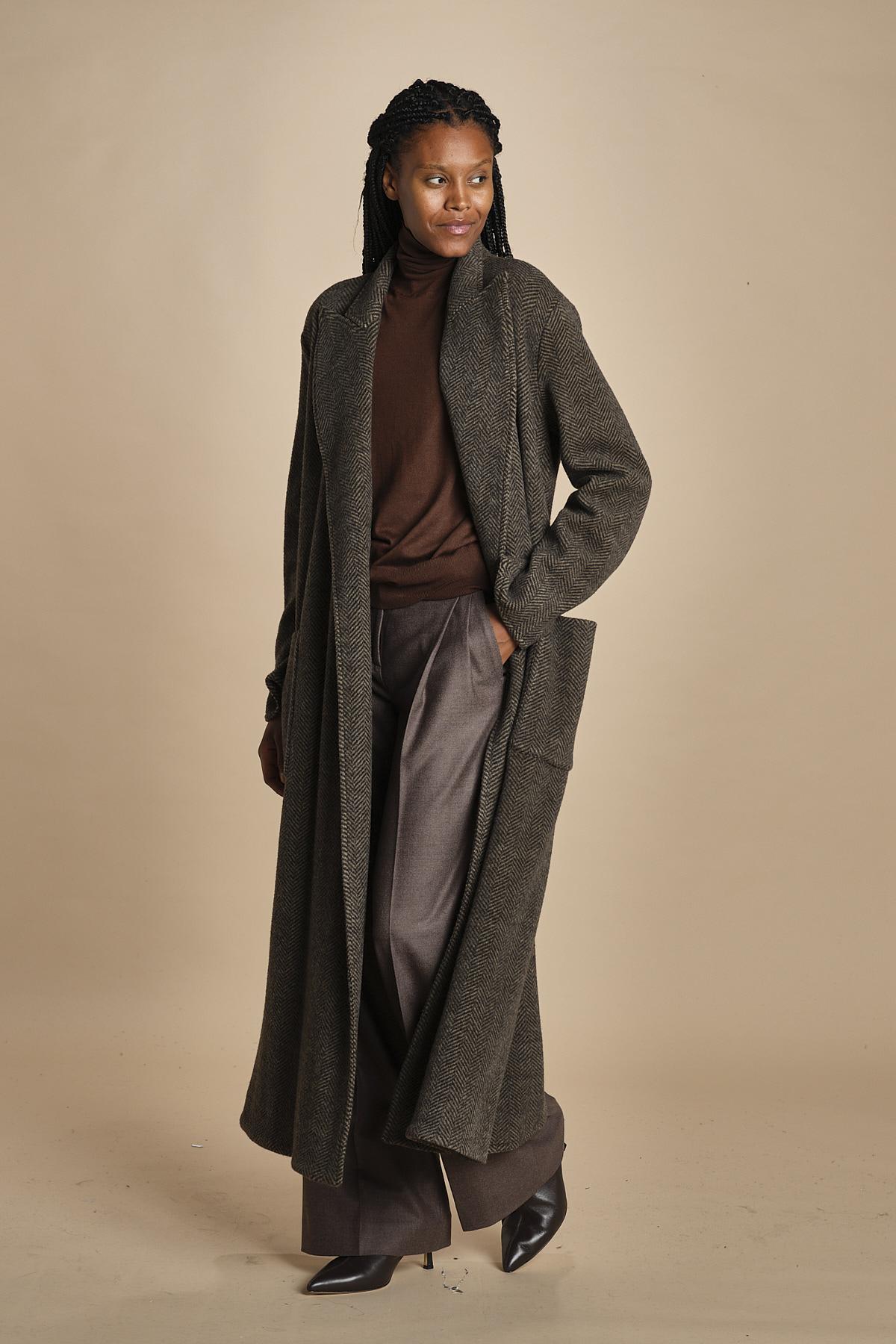 pantalone in flanella con pinces MAFALDA T 357194 73 quelledue 