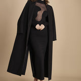 abito manica lunga con trasparenze UPTOWN BLACK undress code 