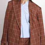 blazer over check OLLY MJD503_LOVECH BURNT CHECK jejia 