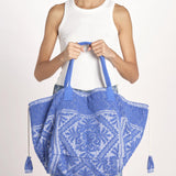 shopping quadrata dipinta a mano SHQM-26E18- B 12 BLUETTE le daf 