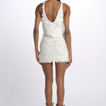 Mini abito JOLIE con paillettes JOLIE WHITE boheme couture 
