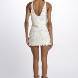 Mini abito JOLIE con paillettes JOLIE WHITE boheme couture 