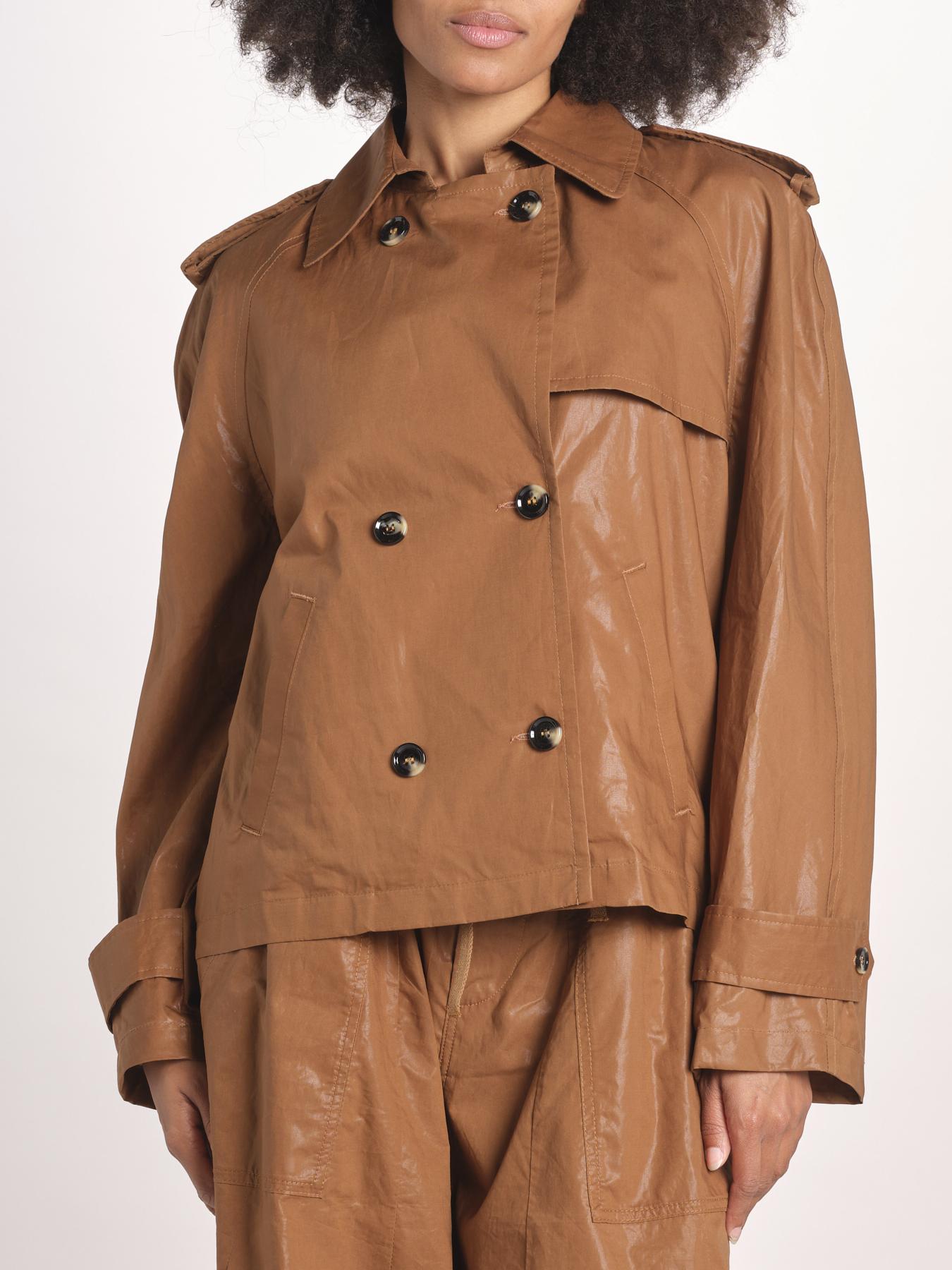 giubbotto in lino cerato TATI WAXTOUCH BROWN true avenue 