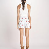 short in denim EMBROIDERED CHERRY 349041 DENIM farm rio 