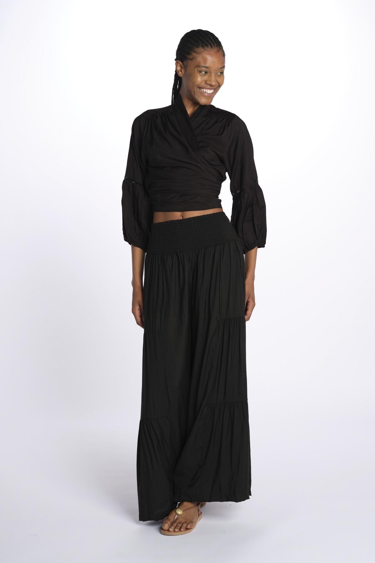 EMILE pantaloni con balze EMILE NOIR laraethnics 