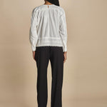 camicia con nervature e ricami FLORITA 2HVA27-V09831 BLANC vanessa bruno 
