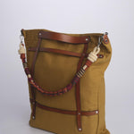 OPTIMISTE + ALICE  Bag tracolla tela verticale + pelle OPCOMUS MUSTARD my bob 