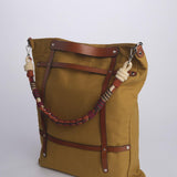 OPTIMISTE + ALICE  Bag tracolla tela verticale + pelle OPCOMUS MUSTARD my bob 