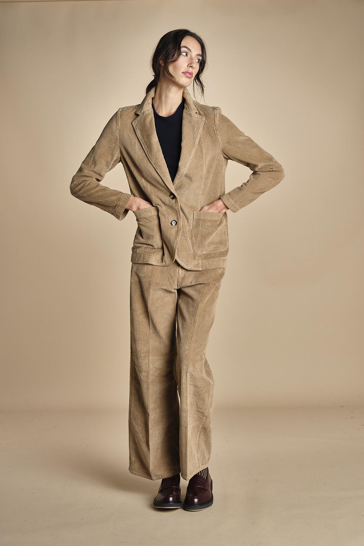 pantalone in velluto cropped ZELDA TOFEE true avenue 