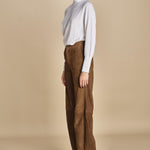pantalone in camoscio FELISE CARAMEL malina 
