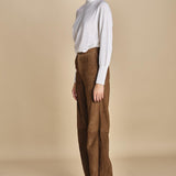pantalone in camoscio FELISE CARAMEL malina 