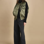 gilet unisex in nylon raso 758102 MA1 SAGE GREEN alpha 