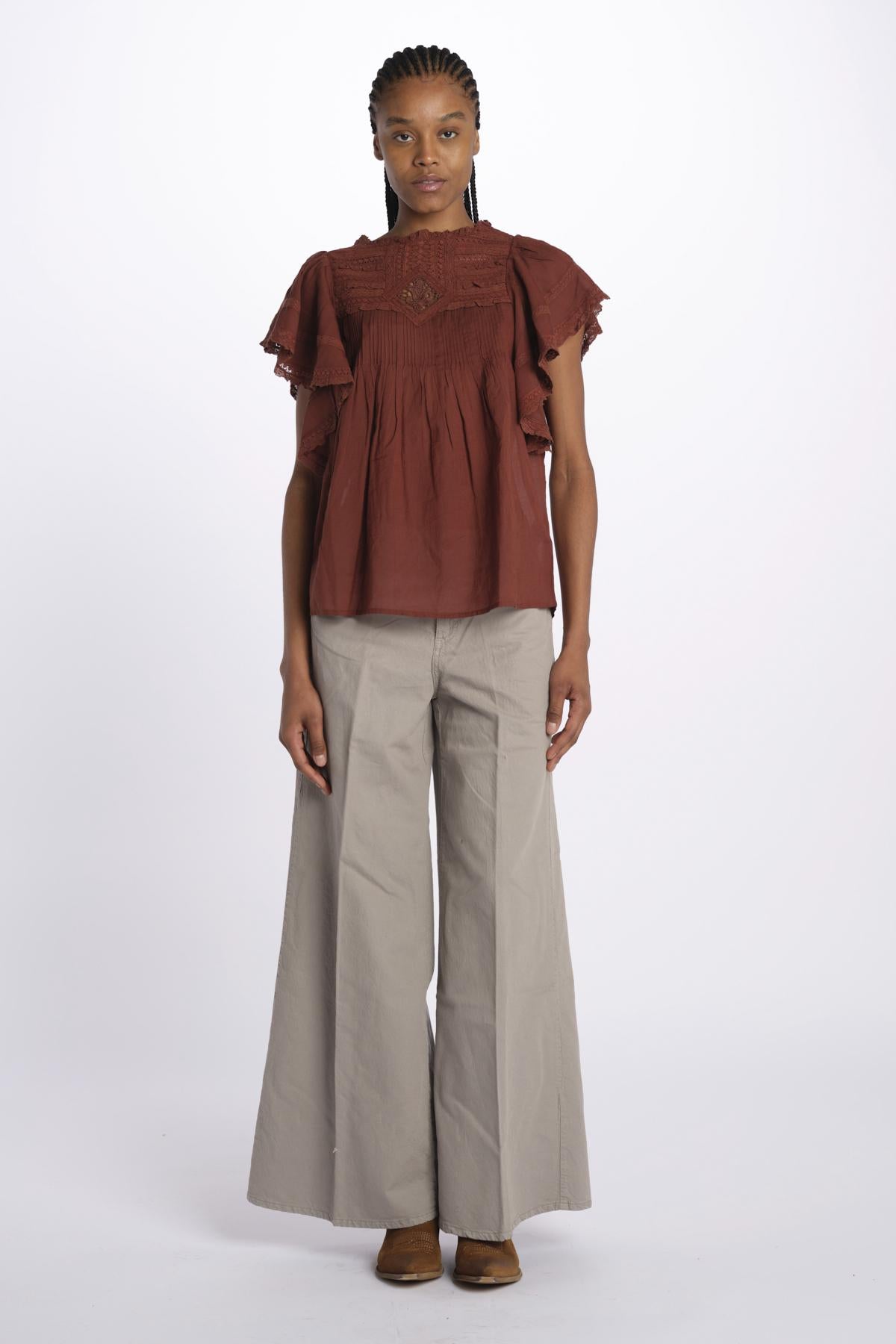 Top CALISSON pizzo con rouches CALISSON BROWNIE vanessa bruno 