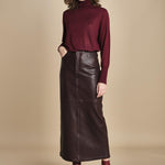 LISANNE gonna longuette in pelle LISANNE  IO118050 RE401 ivy oak 