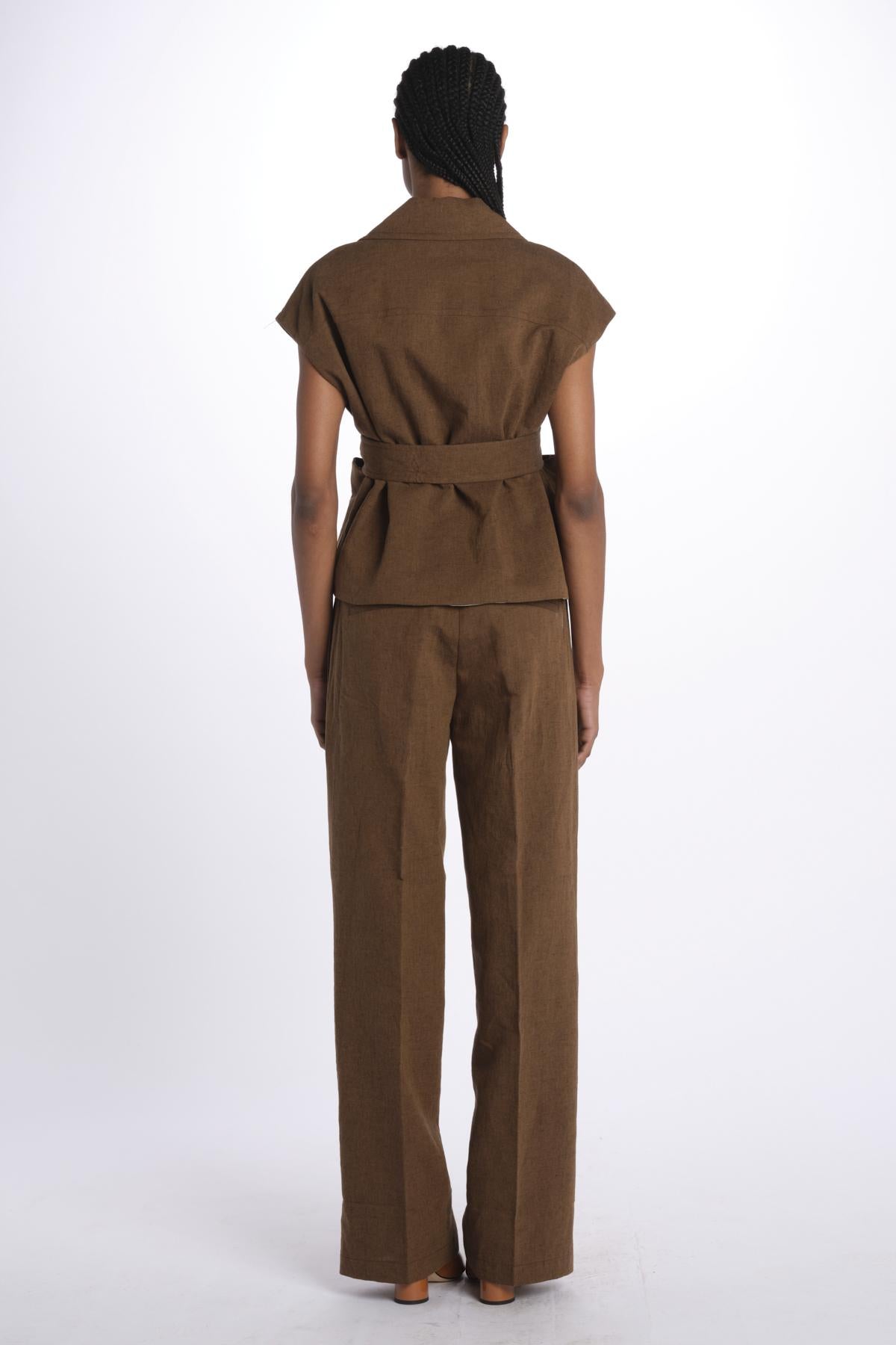Gilet lino 4184 25784 690 pomandère 
