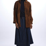  THE SUEDE FRINGE SHIRT JACKET COGNAC the GREAT 