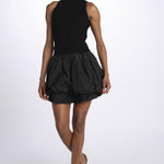 Mini abito BELEN gonna taffetas 008 BLACK sea ny 